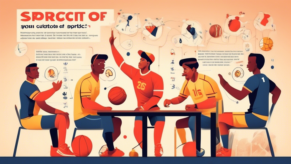 An illustrated infographic of a person teaching others how to predict the outcome of a sports match.